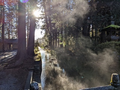 <北口本宮冨士浅間神社>冬の朝 富士山駅の神社--北口本宮冨士浅間神社