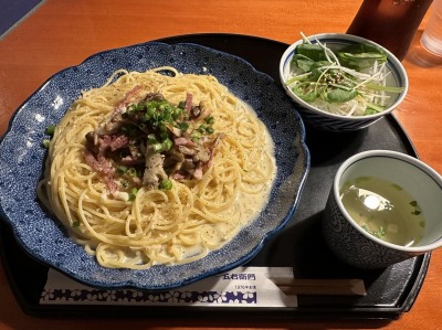 <洋麺屋五右衛門>きのこのガーリッククリーム 光の森駅のスパゲッティ--洋麺屋五右衛門 熊本光の森店