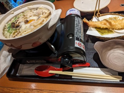 <和食さと>大海老天鍋焼きうどん 河内天美駅のファミレス--和食さと 松原三宅店