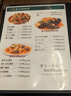 <佐野金>メニュー 上大岡駅の中華--佐野金 総本店