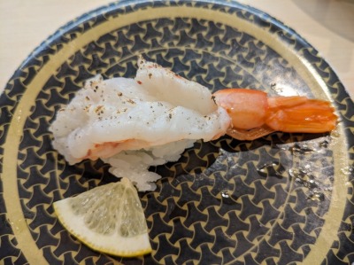 <はま寿司>赤えび 六丁の目駅の回転寿司--はま寿司 フレスポ仙台六丁の目南町店