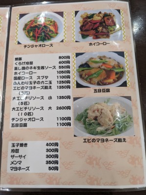 <六龍>メニュー 鹿島田駅周辺の中華--六龍