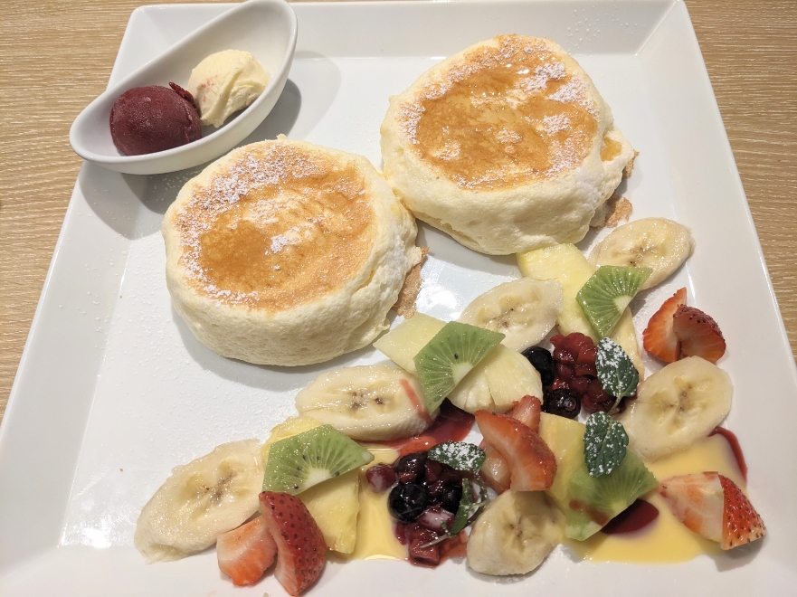 <むさしの森珈琲>リコッタパンケーキ 仙川駅周辺のカフェ--むさしの森珈琲 仙川店