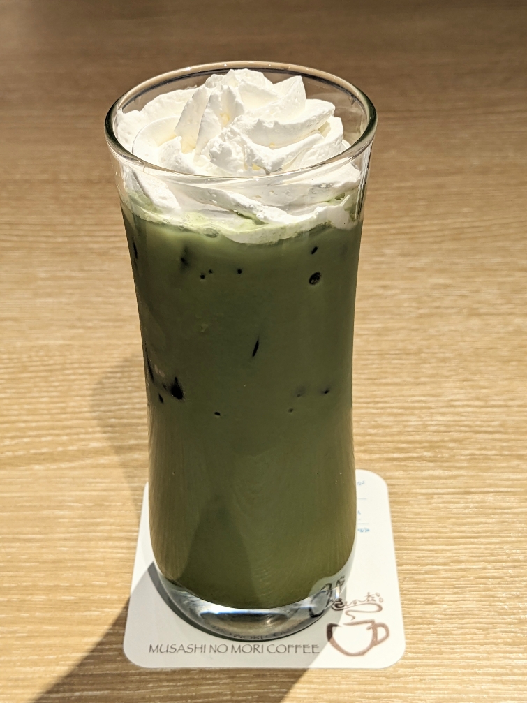 <むさしの森珈琲>アイス抹茶ラテ 仙川駅周辺のカフェ--むさしの森珈琲 仙川店