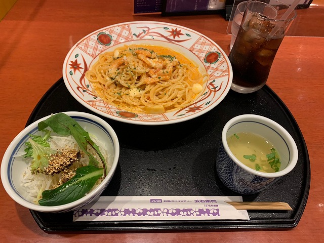 <洋麺屋五右衛門>海老とモッツァレラのトマトクリーム 十日市場駅周辺のスパゲッティ--洋麺屋五右衛門 横浜霧が丘店